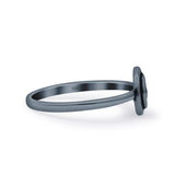 Moon And Star Ring Oxidized 925 Sterling Silver (8mm)