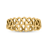 Stackable Iconic Cut Out Open Love Hearts Knot Statement Oxidized Fashion Band Solid 925 Sterling Silver Thumb Ring (4.8mm)