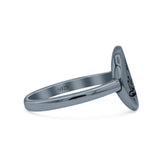 Attractive Eye Design Cultural Artisan Oxidized Fashion Band Solid 925 Sterling Silver Thumb Ring (11.7mm)