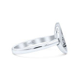 Attractive Eye Design Cultural Artisan Oxidized Fashion Band Solid 925 Sterling Silver Thumb Ring (11.7mm)