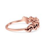 Vintage Baby Footprint Oxidized Trendy Band Solid 925 Sterling Silver Thumb Ring (4.7mm)