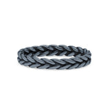 Unique Braided Celtic Criss Cross Weave Oxidized Rope Knot Style Fascinating Band Solid 925 Sterling Silver Thumb Ring (3.2mm)