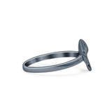 Dainty Single Mushroom Shape Designer Stylish Statement Oxidized Traditional Band Solid 925 Sterling Silver Thumb Ring (10mm)