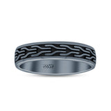 Unique Oxidized Finish Art Spinner Thumb Design Fascinating Band Solid 925 Sterling Silver Thumb Ring (5mm)