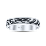 Unique Oxidized Finish Art Spinner Thumb Design Fascinating Band Solid 925 Sterling Silver Thumb Ring (5mm)