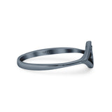 Traditional Art Deco Heart Shaped Design Ring Band Thumb Ring (7.2mm)