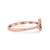Traditional Art Deco Heart Shaped Design Ring Band Thumb Ring (7.2mm)