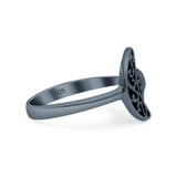 Celestial Moon And Sun Filigree Crescent Affectionate Fashion Oxidized Ring Band Thumb Ring (11.2mm)
