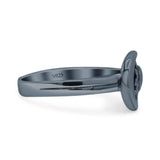 Celestial Sun & Moon Fashionable Universe Cute Oxidized Band Thumb Ring (10.1mm)
