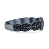 Iconic Butterfly Artisan Design Trending Pear Shape Oxidized Ring Band Thumb Ring (6.7mm)