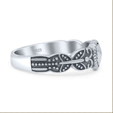 Iconic Butterfly Artisan Design Trending Pear Shape Oxidized Ring Band Thumb Ring (6.7mm)