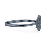 Classic Petite Open Star Of David Inspired Thumb Ring Band (8.7mm)