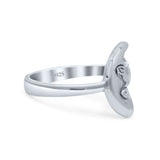 Celestial Moon Phase Magic Of The Moon Pendant Art Oxidized Ring Band Thumb Ring (13.9mm)