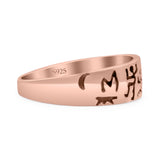 Antiquated Handcrafted Caveman Delicate Artisan Unique Style Oxidized Band Thumb Ring (6.4mm)