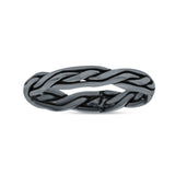 Perfect Braided Design Trinity Weave Knot Oxidized Band Thumb Ring (3.2mm)