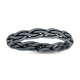 Infinity Princess Twisted Rope Braided New Stylish Oxidized Band Thumb Ring (3.2mm)