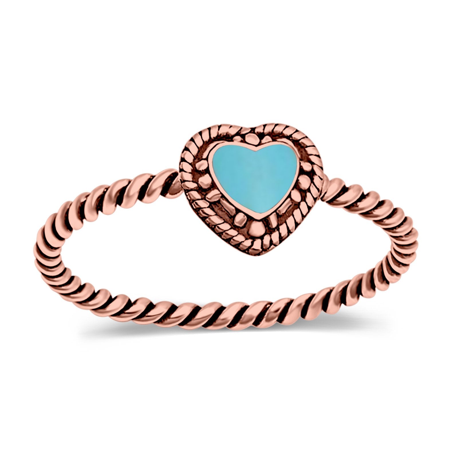 Petite Dainty Heart Promise Ring Band Oxidized Braided 925 Sterling Silver