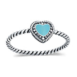 Petite Dainty Heart Promise Ring Band Oxidized Braided 925 Sterling Silver