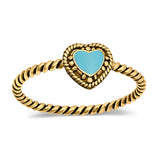 Petite Dainty Heart Promise Ring Band Oxidized Braided 925 Sterling Silver