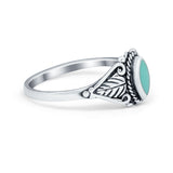 Filigree Marquise Simulated Turquoise Cubic Zirconia Ring 925 Sterling Silver