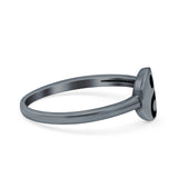 Yin Yang Ring Oxidized Band Solid 925 Sterling Silver Thumb Ring (8mm)