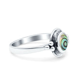 Petite Dainty Round Solitaire Promise Ring Band Oxidized Braided 925 Sterling Silver