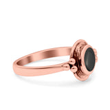 Petite Dainty Round Solitaire Promise Ring Band Oxidized Braided 925 Sterling Silver