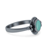 Petite Dainty Round Solitaire Promise Ring Band Oxidized Braided 925 Sterling Silver