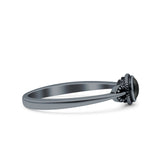 Promise Ring Band Oxidized Round Braided 925 Sterling Silver (6mm)