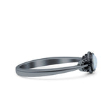 Promise Ring Band Oxidized Round Braided 925 Sterling Silver (6mm)