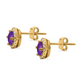 Wedding Stud Earrings Simulated Round CZ 925 Sterling Silver