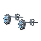 Wedding Stud Earrings Simulated Round CZ 925 Sterling Silver