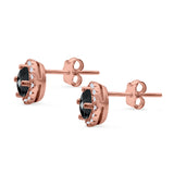 Wedding Stud Earrings Simulated Round CZ 925 Sterling Silver