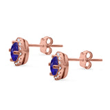 Wedding Stud Earrings Simulated Round CZ 925 Sterling Silver