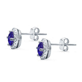Wedding Stud Earrings Simulated Round CZ 925 Sterling Silver