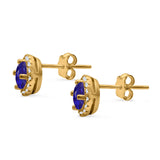 Wedding Stud Earrings Simulated Round CZ 925 Sterling Silver