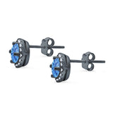 Wedding Stud Earrings Simulated Round CZ 925 Sterling Silver