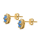 Wedding Stud Earrings Simulated Round CZ 925 Sterling Silver