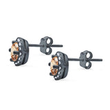 Wedding Stud Earrings Simulated Round CZ 925 Sterling Silver