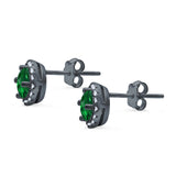 Wedding Stud Earrings Simulated Round CZ 925 Sterling Silver