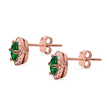 Wedding Stud Earrings Simulated Round CZ 925 Sterling Silver