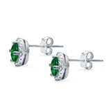 Wedding Stud Earrings Simulated Round CZ 925 Sterling Silver