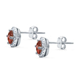 Wedding Stud Earrings Simulated Round CZ 925 Sterling Silver