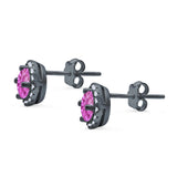 Wedding Stud Earrings Simulated Round CZ 925 Sterling Silver