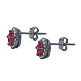Wedding Stud Earrings Simulated Round CZ 925 Sterling Silver