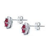 Wedding Stud Earrings Simulated Round CZ 925 Sterling Silver