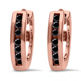 Half Eternity Hoop Earrings Round Simulated CZ 925 Sterling Silver (11mm)