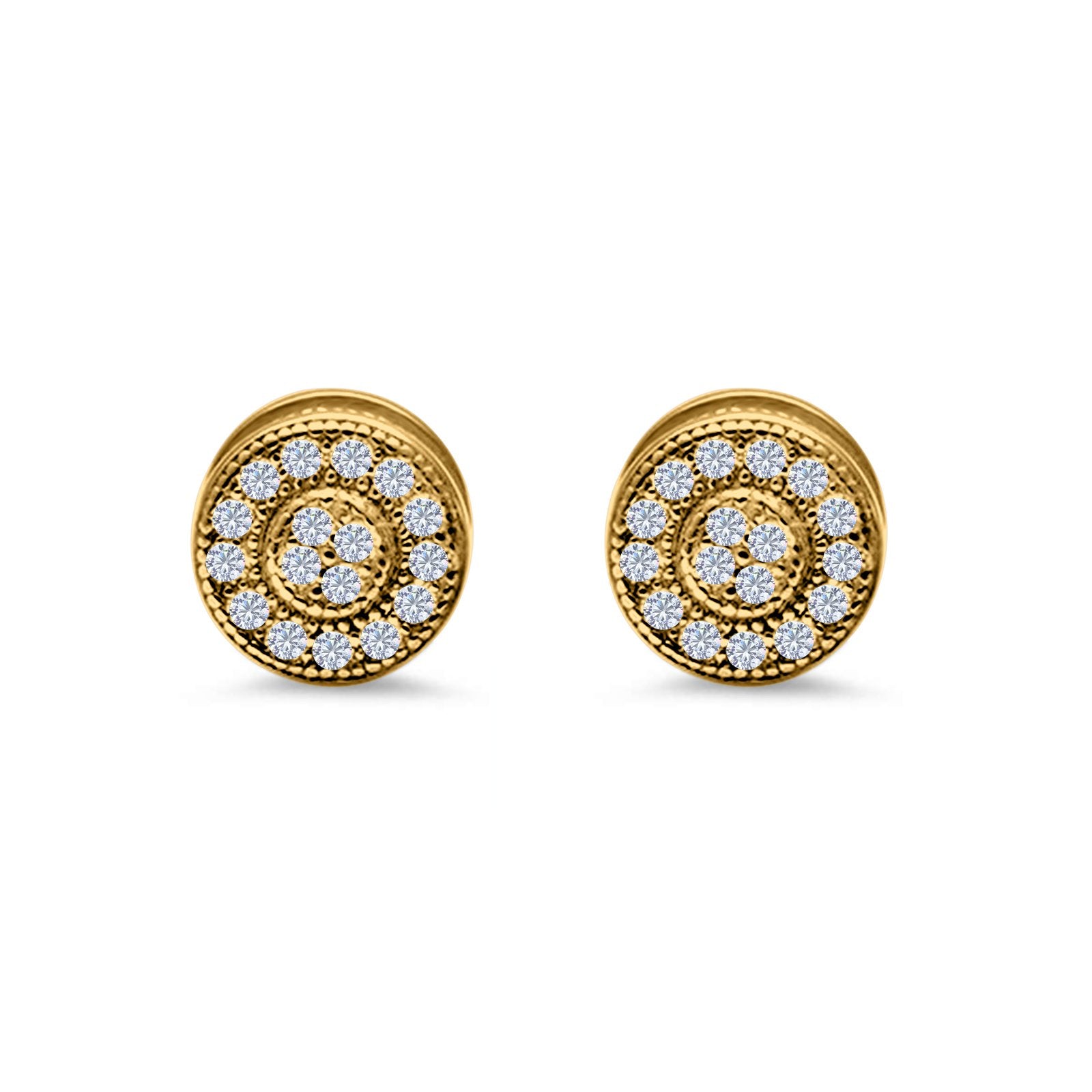 22K Yellow Gold Jhumki Earrings W/ Textured Design & Round Petaled Pen –  Virani Jewelers