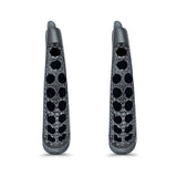 Eternity Huggie Hoop Earrings Channel Round Simulated CZ 925 Sterling Silver (14mm)