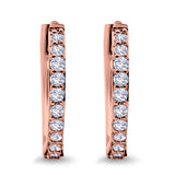 Half Eternity Simulated CZ Round Hoop Earrings 925 Sterling Silver (20mm)